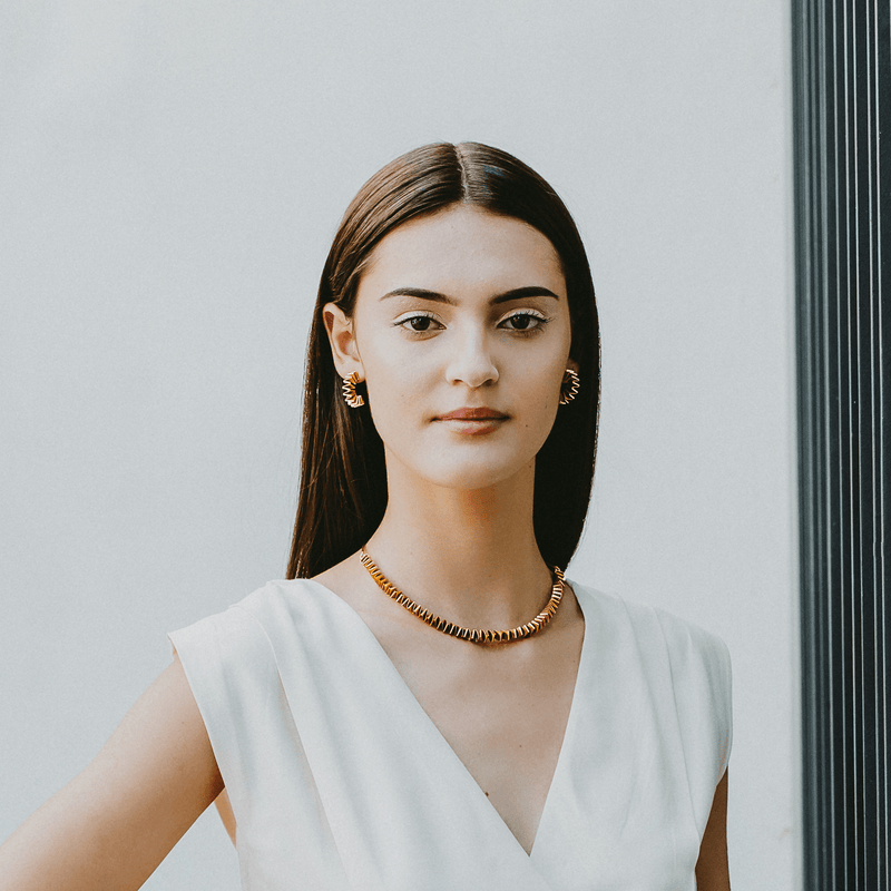 Alice Neiva Half Fold Earrings Gold Plated MOD Jewellery