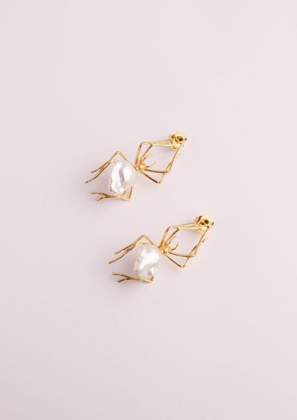 Bruno da Rocha spider EARRINGS Biwa pearl MOD Jewellery