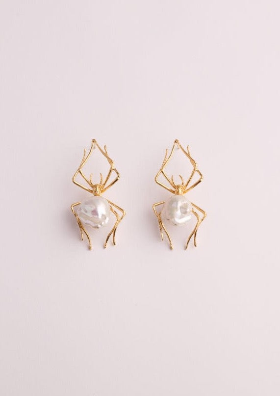 Bruno da Rocha spider EARRINGS Biwa pearl MOD Jewellery