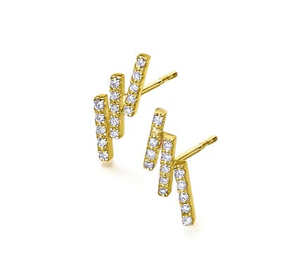 Goldstock Diamond triple stick earrings MOD Jewellery
