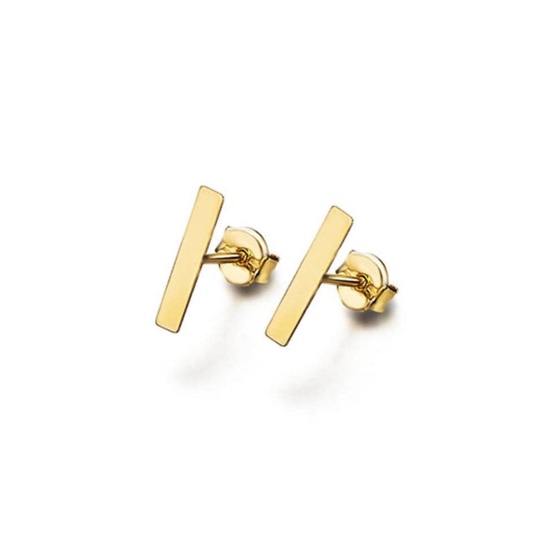 Goldstock Rectangle gold earring (individual) MOD Jewellery