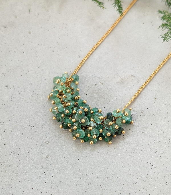 Kate Wood Crescent Emerald Necklace MOD Jewellery