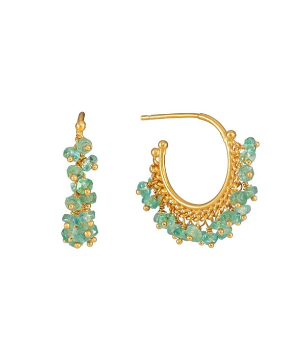 Kate Wood Emerald Hoop Earrings MOD Jewellery