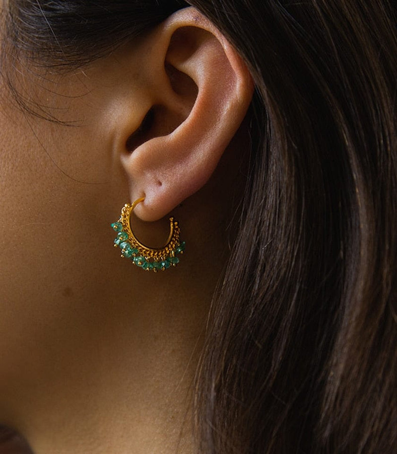 Kate Wood Emerald Hoop Earrings MOD Jewellery