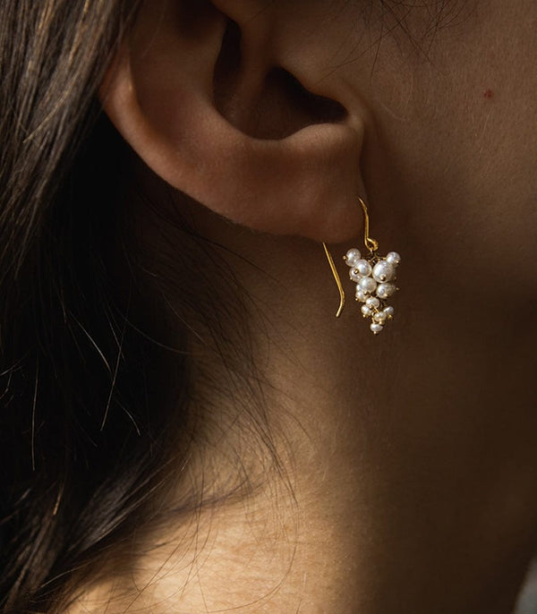 Kate Wood Grape Pearl Earrings MOD Jewellery