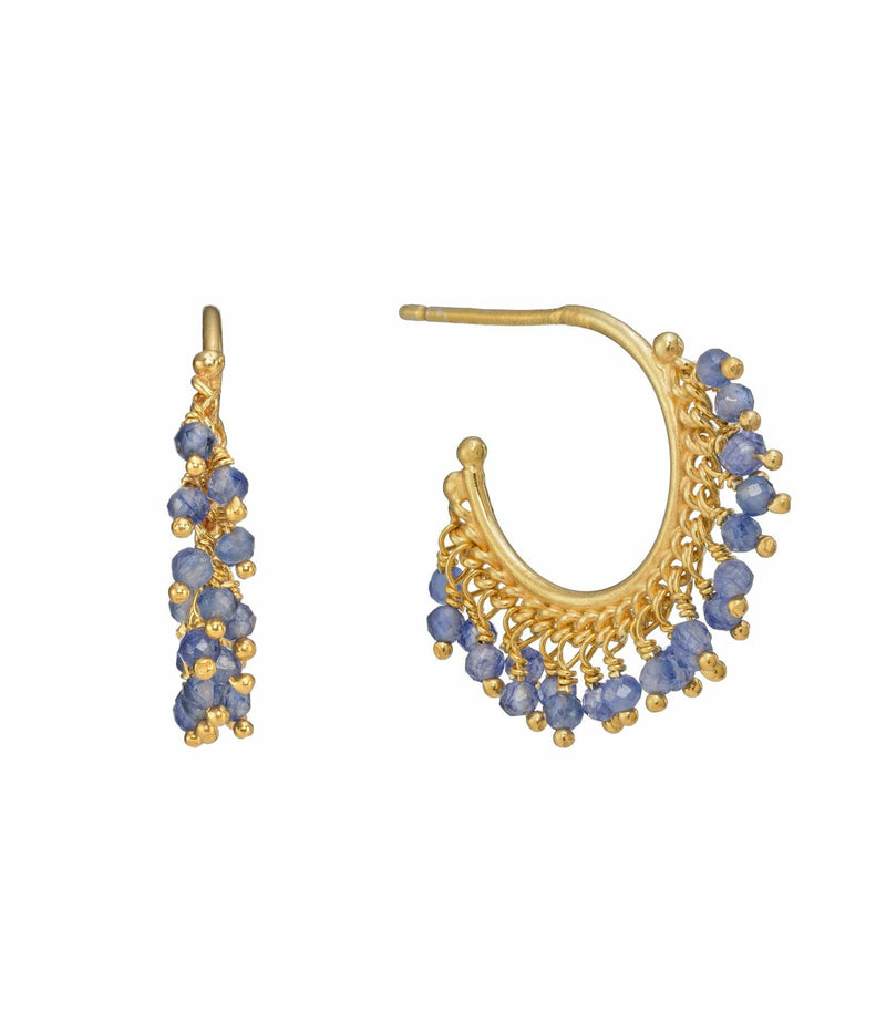 Kate Wood Sapphire Hoop Earrings MOD Jewellery