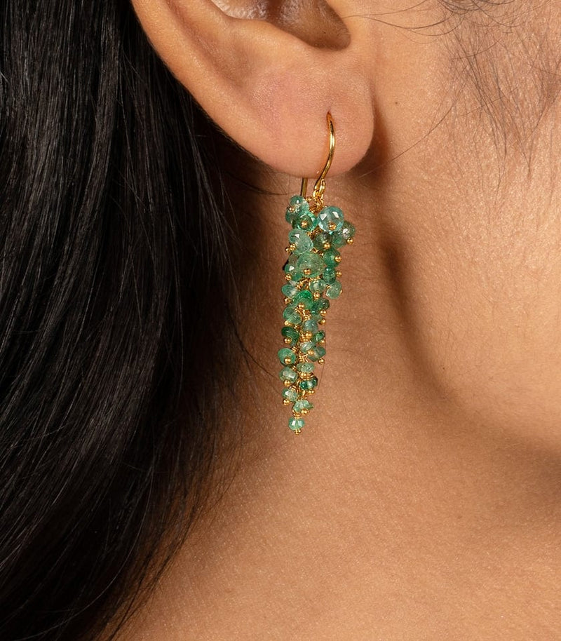 Kate Wood Wisteria Emerald Earrings MOD Jewellery