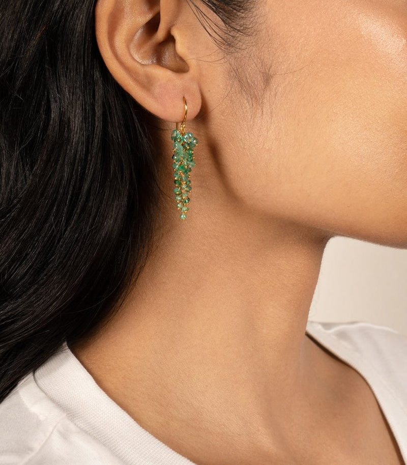 Kate Wood Wisteria Emerald Earrings MOD Jewellery
