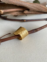 Little Nothing Eucalyptus Bark Gold Plated Ring MOD Jewellery