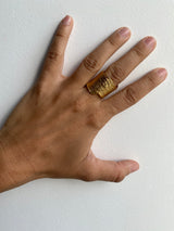 Little Nothing Eucalyptus Bark Gold Plated Ring MOD Jewellery