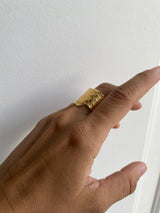 Little Nothing Eucalyptus Bark Gold Plated Ring MOD Jewellery