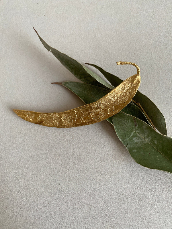 Little Nothing Eucalyptus Gold Plated Brooch MOD Jewellery