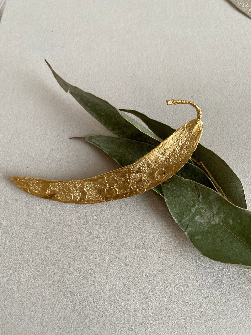 Little Nothing Eucalyptus Gold Plated Brooch MOD Jewellery