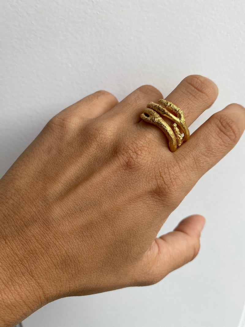 Little Nothing Magnolia Gold Plated Ring MOD Jewellery