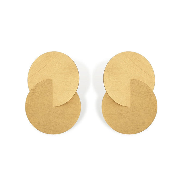 Zaremski Circles gold plated Earrings Large MOD Jewellery