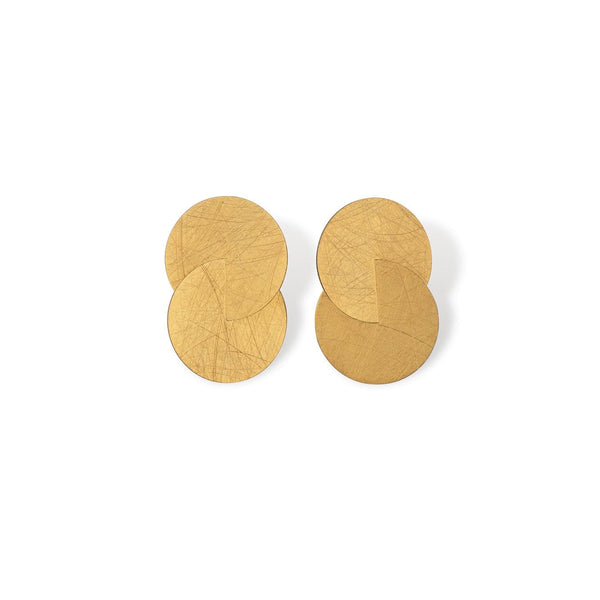 Zaremski Circles Gold Plated Earrings MOD Jewellery
