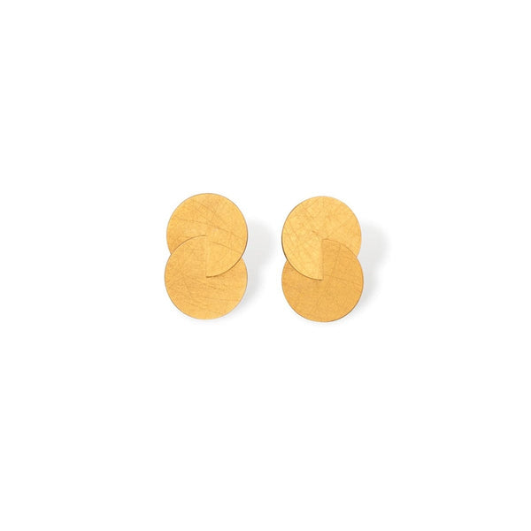 Zaremski Circles gold plated Earrings small MOD Jewellery