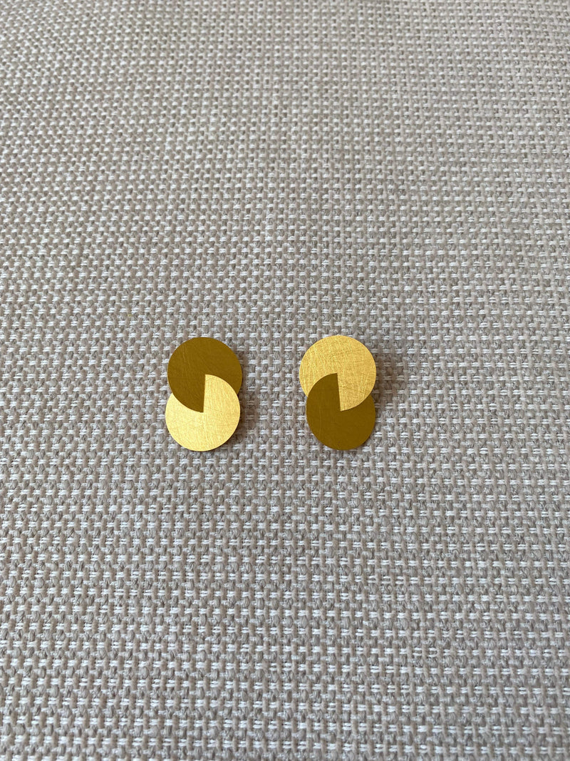 Zaremski Circles gold plated Earrings small MOD Jewellery
