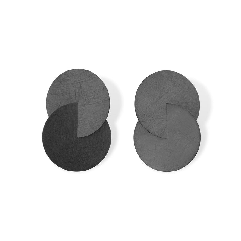 Zaremski Circles oxidised Earrings Large MOD Jewellery