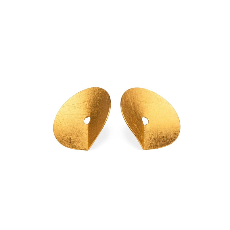 Zaremski Groove gold plated Earrings MOD Jewellery