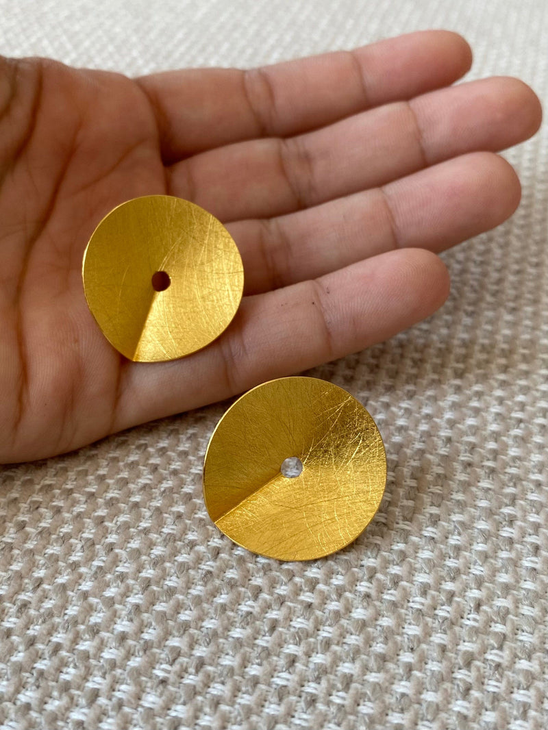 Zaremski Groove gold plated Earrings MOD Jewellery
