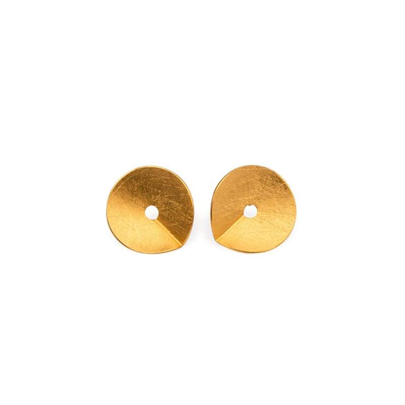 Zaremski Groove gold plated Earrings small MOD Jewellery