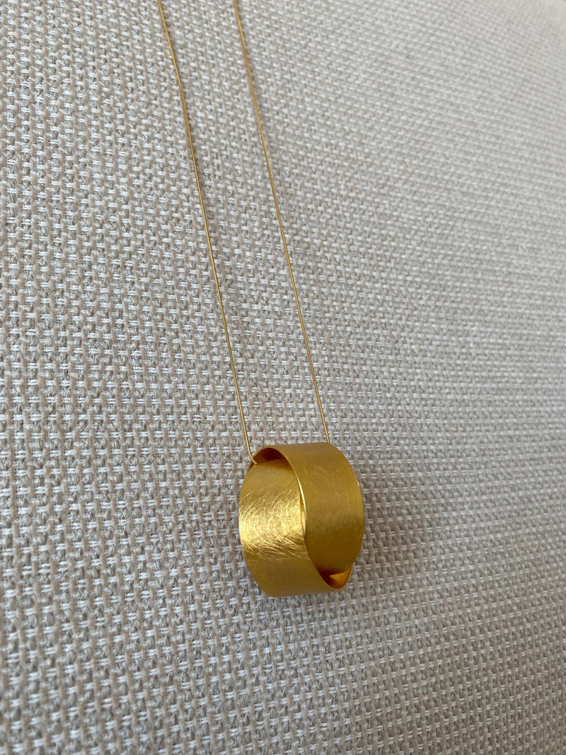 Zaremski Infinity Gold Plated Pendant large MOD Jewellery