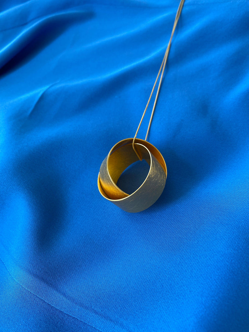 Zaremski Infinity Gold Plated Pendant large MOD Jewellery