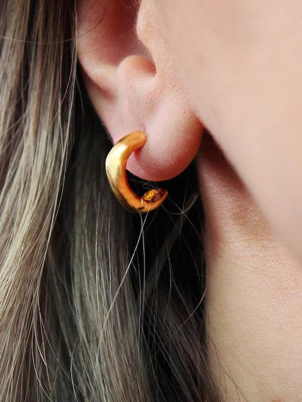 Ana Sales Mero Small Hoop Earrings MOD Jewellery - 24k Gold plated silver