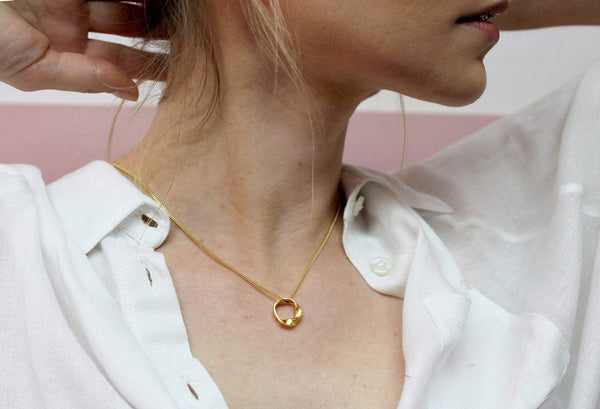 Ana Sales Nara Silver Pendant Necklace MOD Jewellery - 24k Gold plated silver