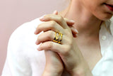 Ana Sales Nara Statement Silver Ring MOD Jewellery - 24k Gold plated silver