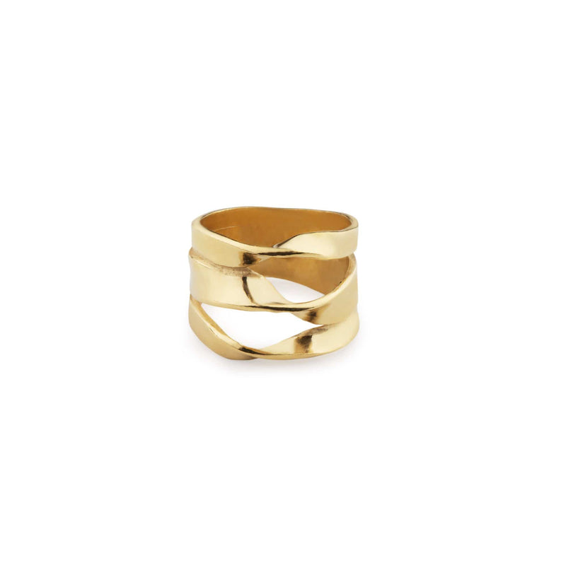 Ana Sales Nara Statement Silver Ring MOD Jewellery - 24k Gold plated silver