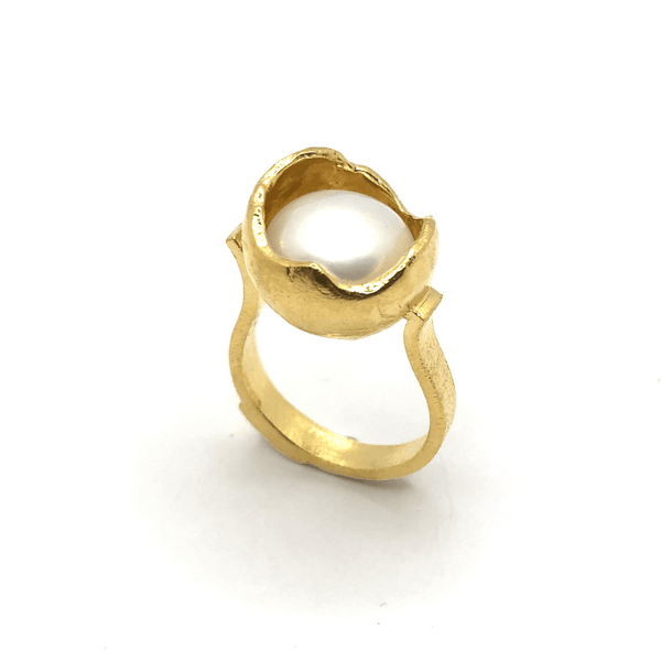 Bruno da Rocha Pearl Ring gold plated MOD Jewellery