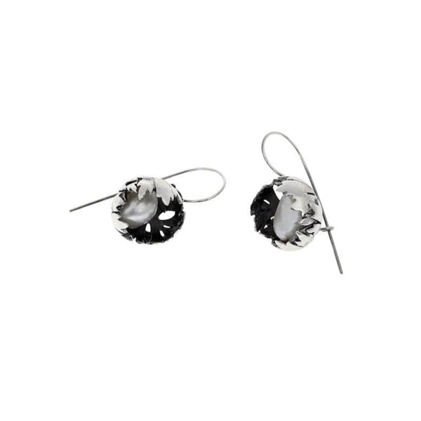Bruno da Rocha Pearl silver hoop earrings MOD Jewellery