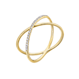 Goldstock Crossed Gold Diamond Ring MOD Jewellery