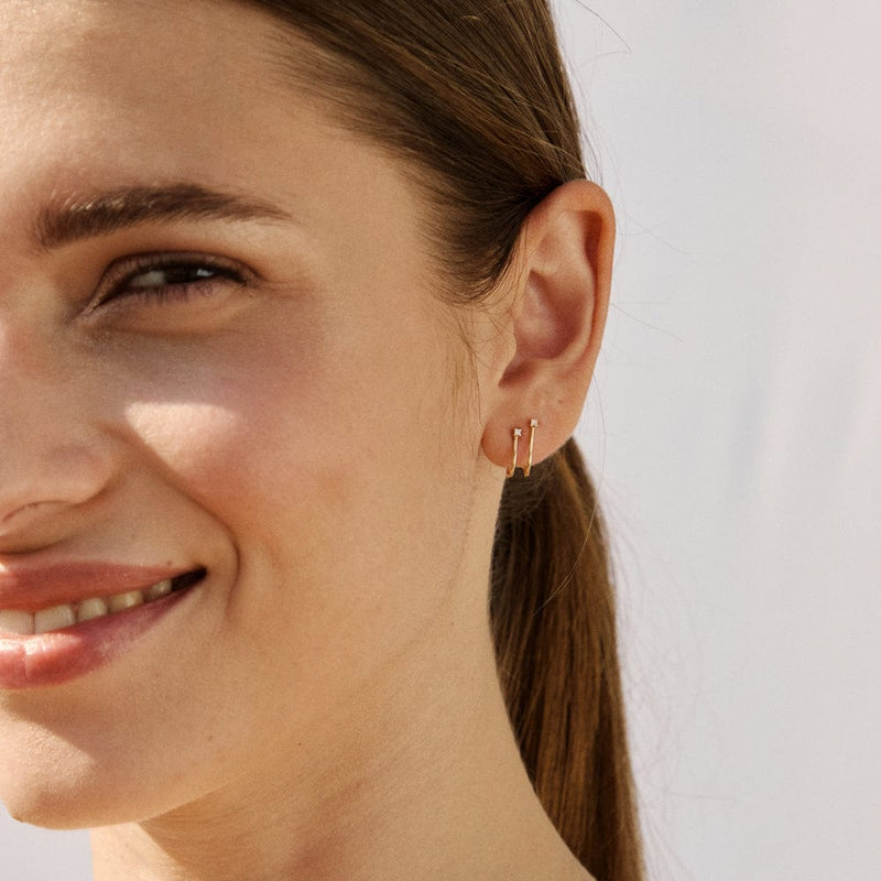 Goldstock Double Hoop Gold Earrings MOD Jewellery