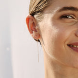 Goldstock Line Diamond Earrings Long MOD Jewellery