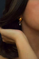 Inês Telles Azura Gold Plated Pearl Earrings MOD Jewellery - 24k Gold plated silver