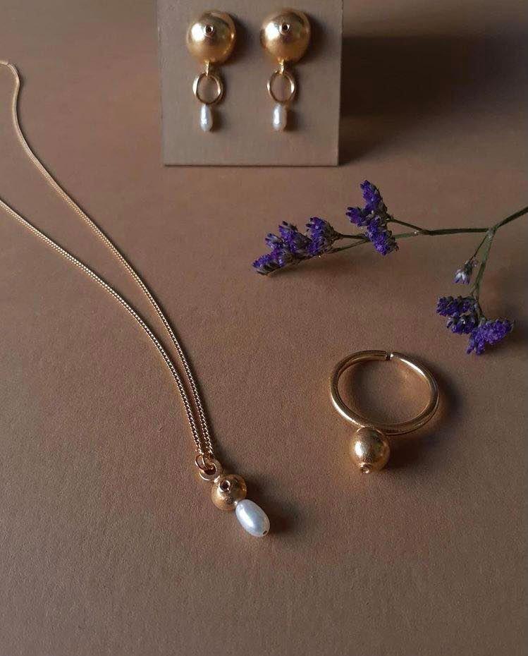 Inês Telles Azura Gold Plated Pearl Earrings MOD Jewellery - 24k Gold plated silver