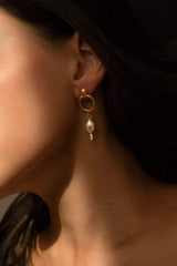 Inês Telles Azura Gold Plated Pearl Earrings MOD Jewellery - 24k Gold plated silver