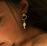 Inês Telles Azura Gold Plated Pearl Earrings MOD Jewellery - 24k Gold plated silver