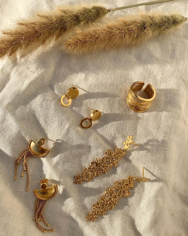 Inês Telles Beltia Gold Plated Fringe Earrings MOD Jewellery - 24k Gold plated silver