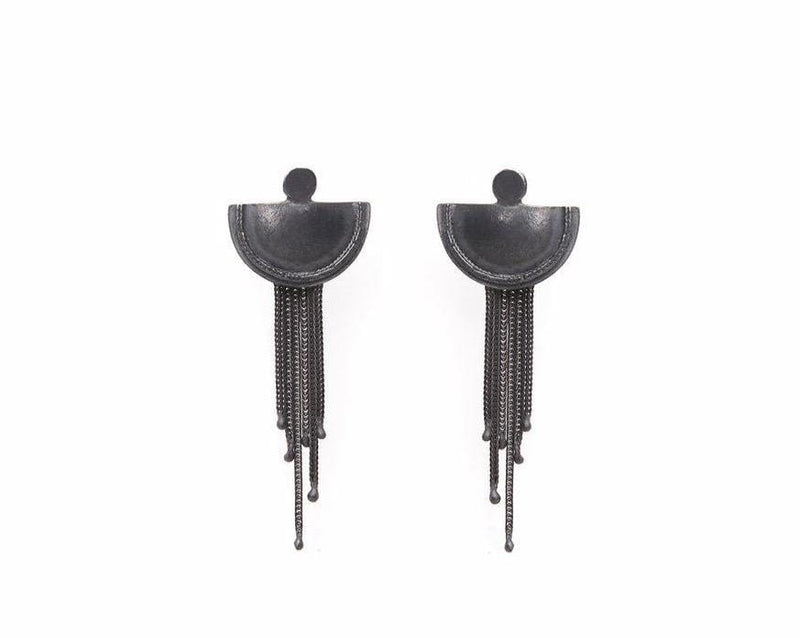 Inês Telles Beltia Tassel Earrings MOD Jewellery - Oxidised sterling silver