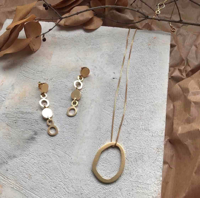 InInês Telles Duoo Necklace with Pendant MOD Jewellery - 24k Gold plated silver