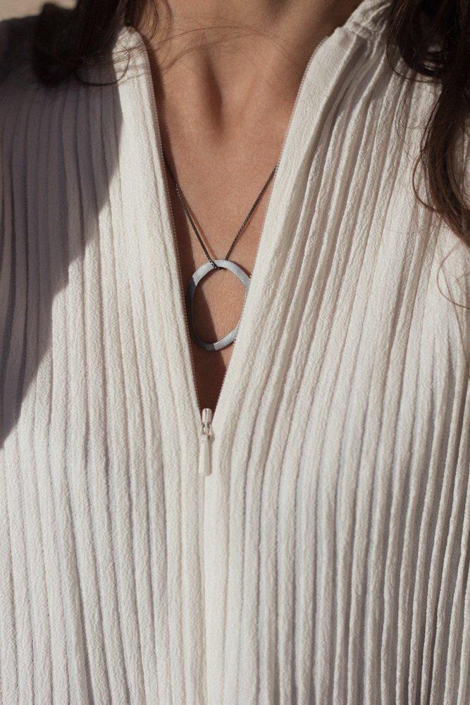 Inês Telles Duoo Necklace with Pendant MOD Jewellery - Oxidised sterling silver