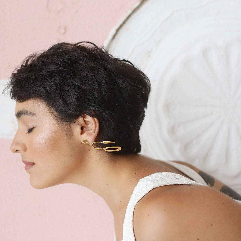 Inês Telles Ellos Statement Earrings MOD Jewellery - 24k Gold plated silver