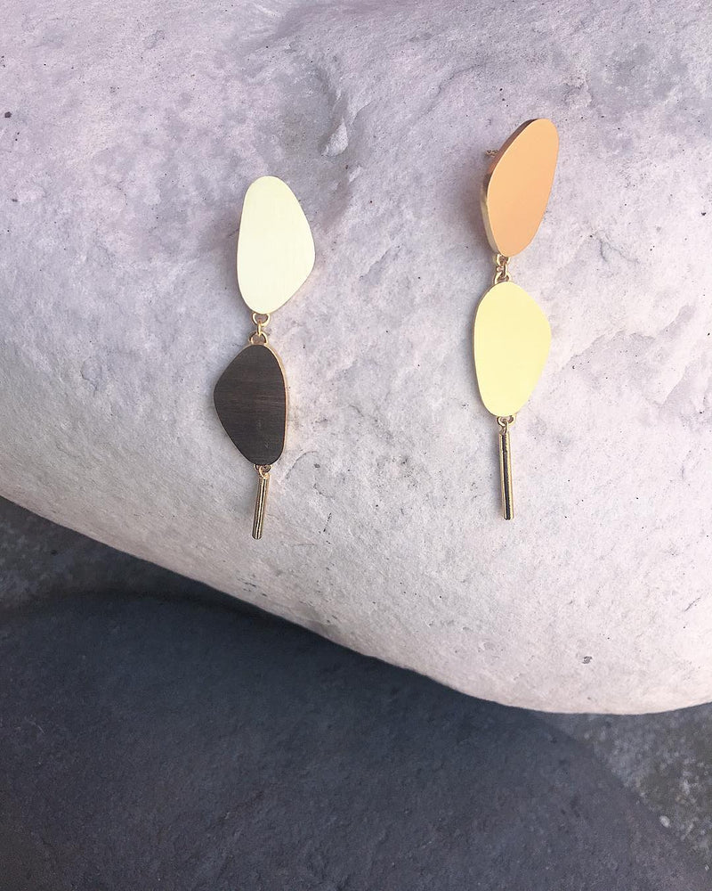 Inês Telles Ellos Long Silver Earrings MOD Jewellery - 24k Gold plated silver