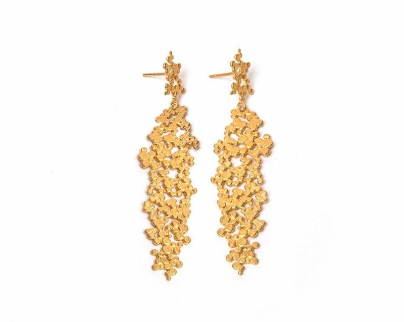 Inês Telles Ilhas Gold Plated Long Earrings MOD Jewellery - 24k Gold plated silver