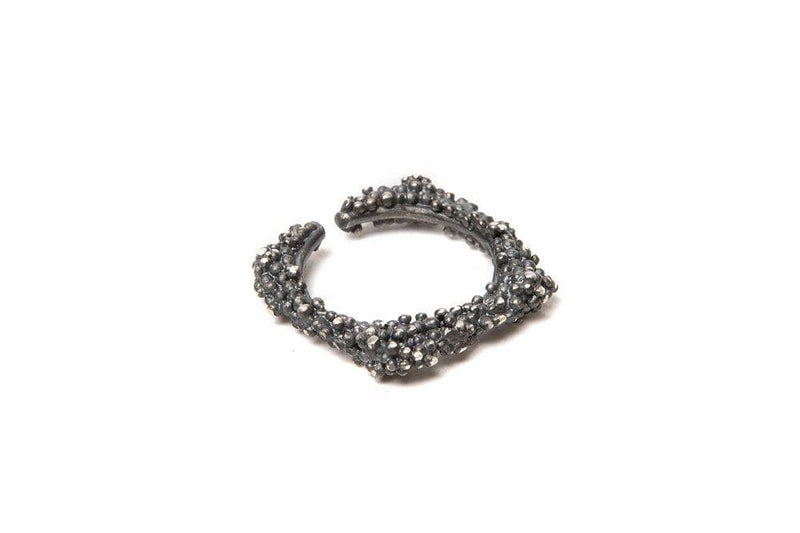 Inês Telles Ilhas Square Silver Ring MOD Jewellery - Oxidised sterling silver