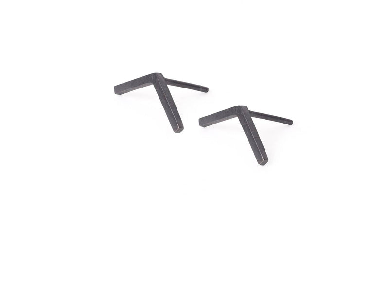 Inês Telles Lineas Angular Silver Earrings MOD Jewellery - Oxidised sterling silver